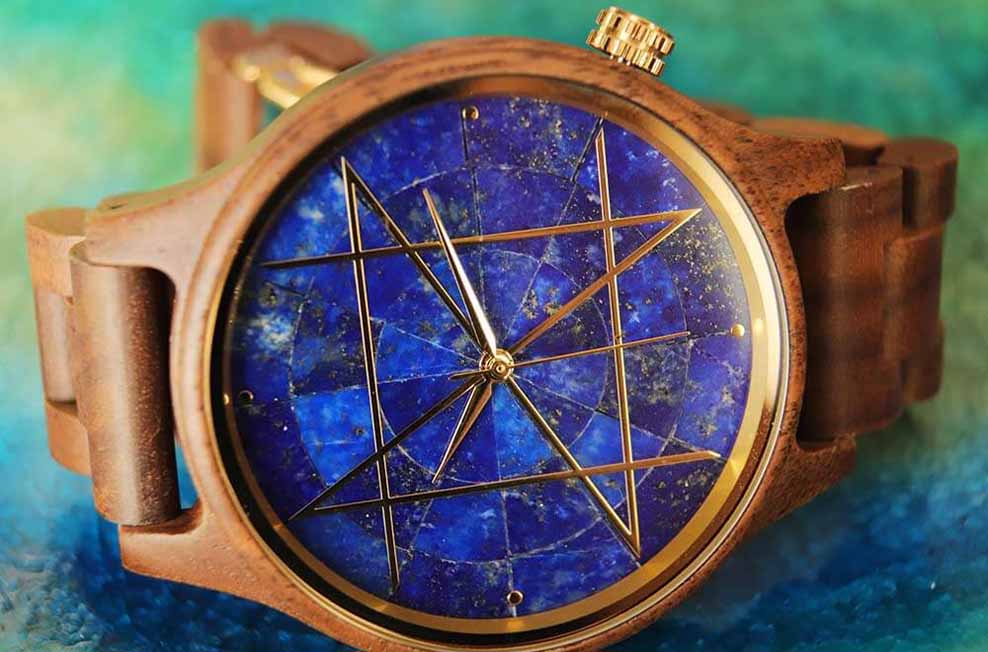 付属品も揃っております新品未使用 NOZ 腕時計 アンドロメダ 木製 ラピスラズリ 36mm